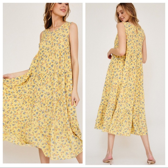 #02 Floral print ruffle tiered maxi dress - Picture 2 of 4